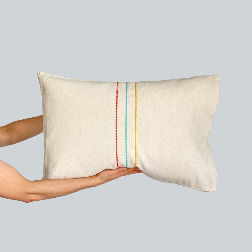 Tricolor Cotton Pillow Cover
